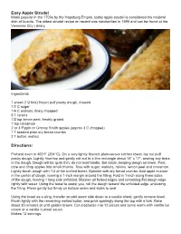 Easy Apple Strudel Directions