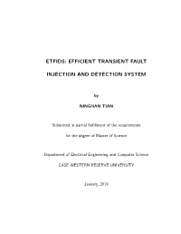 Etfids: Efficient Transient Fault Injection and Detection System