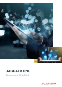 JAGGAER ONE Procurement Simplified 01 I Die Digitale Transformation Von Source-To-Pay