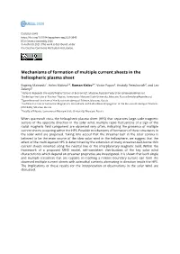 Mechanisms of Formation of Multiple Current Sheets in the Heliospheric Plasma Sheet