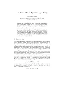 On Choice Rules in Dependent Type Theory
