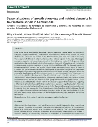 Seasonal Patterns of Growth Phenology and Nutrient Dynamics In