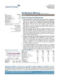 St Barbara Mining (SBM.AX) – Good Company but Fully Priced