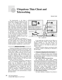 Ubiquitous Thin Client and Teleworking