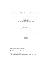 Uniform Exponential Growth of Non-Positively Curved Groups