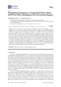 Daylighting Performance of Light Shelf Photovoltaics (LSPV) for Office Buildings in Hot Desert-Like Regions