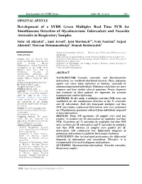 Development of a SYBR Green Multiplex Real Time PCR For