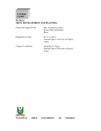 Hcm232 Menu Development and Planning