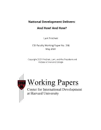 National Development Delivers: and How! and How?