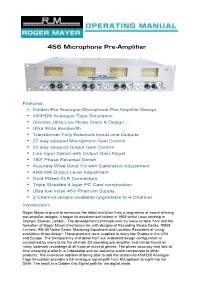 456 Microphone Pre-Amplifier