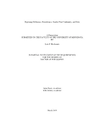 Fraudulence, Gender Non-Conformity, and Data a Dissertation SUBMITTED to the FACULTY of the UNIVERSITY O