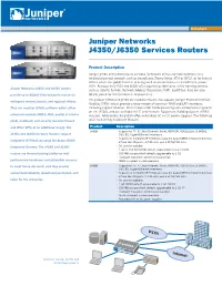 Juniper Networks J4350/J6350 Services Routers Data Sheet