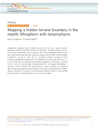 Mapping a Hidden Terrane Boundary in the Mantle Lithosphere with Lamprophyres