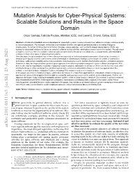 Mutation Analysis for Cyber-Physical Systems: Scalable Solutions and Results in the Space Domain