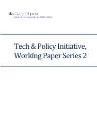 Tech & Policy Initiative, Working Paper Series 2