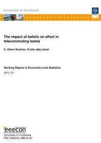 The Impact of Beliefs on Effort in Telecommuting Teams