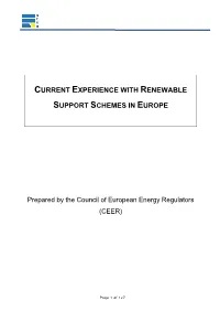 Current Experience with Renewable Support
