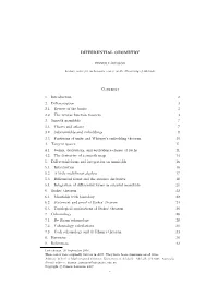 DIFFERENTIAL GEOMETRY Contents 1. Introduction 2 2. Differentiation 3