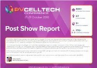 PV Celltech 2020 Online Provided a New Opportunity for the Global PV Sector to Participate at This Flagship Event by PV-Tech