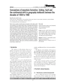 Terræ Conceptions of Mountain Formation, Folding, Fault and the Continental Drift in Geography Textbooks Between the Decades Of