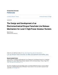 The Design and Development of an Electromechanical Drogue Parachute Line Release Mechanism for Level 3 High-Power Amateur Rockets
