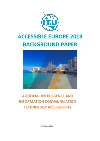 Artificial Intelligence and Information Communication Technology Accessibility