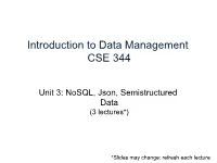 Introduction to Data Management CSE 344