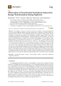 Observation of Near-Inertial Oscillations Induced by Energy Transformation During Typhoons