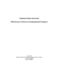 Oklahoma State University 2008 Survey of Alumni of Undergraduate