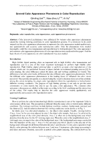Several Color Appearance Phenomena in Color Reproduction
