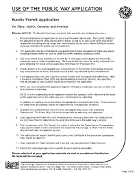 Use of the Public Way Application Version 02.09.10
