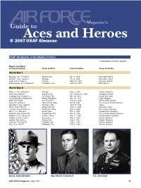 Guide to Aces and Heroes ■ 2007 USAF Almanac