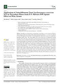 Application of Autochthonous Yeast Saccharomyces Cerevisiae XG3 in Treixadura Wines from DO Ribeiro