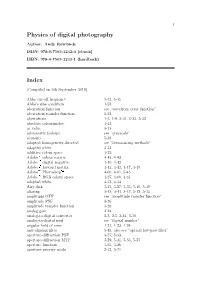 Physics of Digital Photography Index