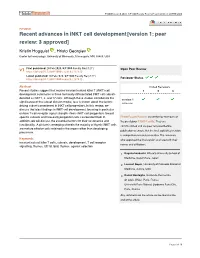 Recent Advances in Inkt Cell Development[Version 1; Peer Review