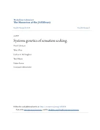 Systems Genetics of Sensation Seeking. Price E