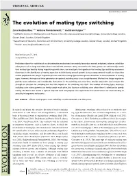 The Evolution of Mating Type Switching