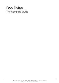 Bob Dylan the Complete Guide