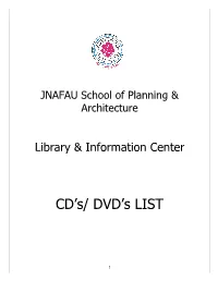 CD's/ DVD's LIST
