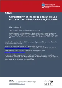 Compatibility of the Large Quasar Groups with the Concordance Cosmological Model