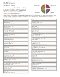 Grocery Guide Smartcarbs Powerfuels to Help Complete a Well-Rounded Diet, You’Ll Add in Your Own Fresh Grocery Foods Along with Your Nutrisystem® Meals Each Day