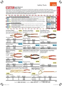 Hand Tools Spark-Resistant Tools Are Used to Eliminate the Chances of Accidental Fires Or Explosions in Potentially Combustible Or Explosive Environments