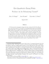 How QE Works: Evidence on the Refinancing Channel