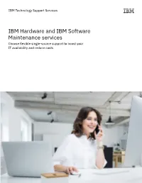 IBM Hardware and IBM Software Maintenance Services