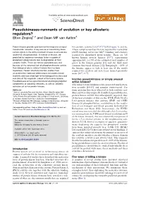Pseudokinases-Remnants of Evolution Or Key Allosteric Regulators? Elton Zeqiraj1,2 and Daan MF Van Aalten3