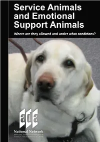 Service Animals and Emotional Support Animals Where Are They Allowed and Under What Conditions? Foreword