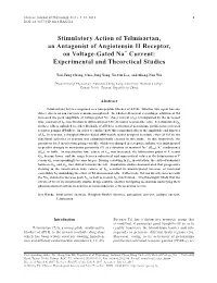 Stimulatory Action of Telmisartan, an Antagonist of Angiotensin II Receptor, on Voltage-Gated Na+ Current: Experimental and Theoretical Studies