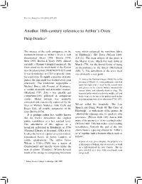 Another 18Th-Century Reference to Arthur's Oven