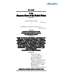Brief of Respondent for Fisher V. University of Texas at Austin; 11-345