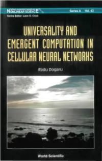 EMERGENT COMPUTATION in CELLULAR NEURRL NETWORKS Radu Dogaru